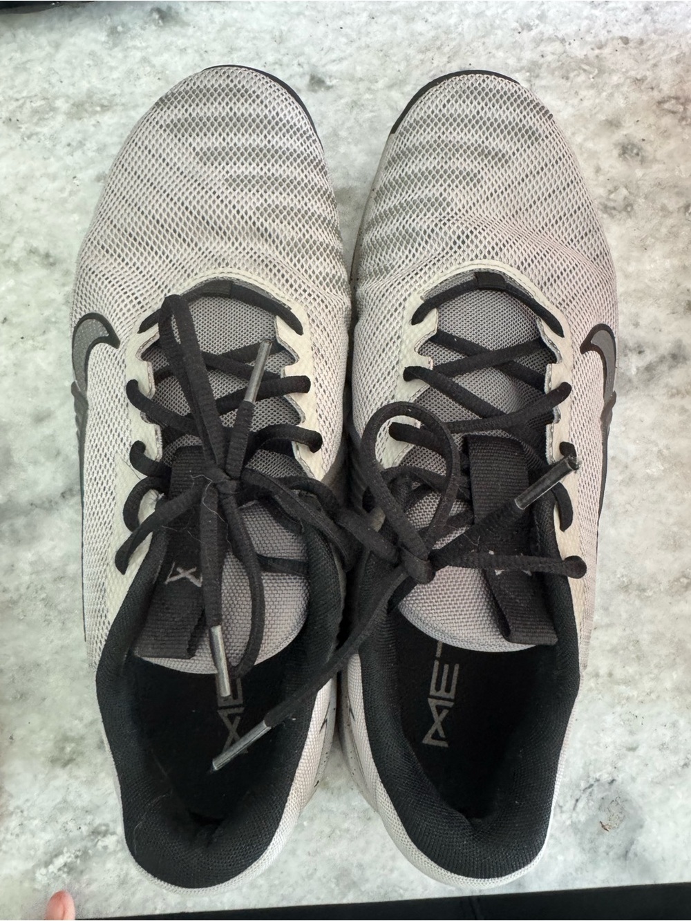 Nike Light Gray and Black Mesh Trainers